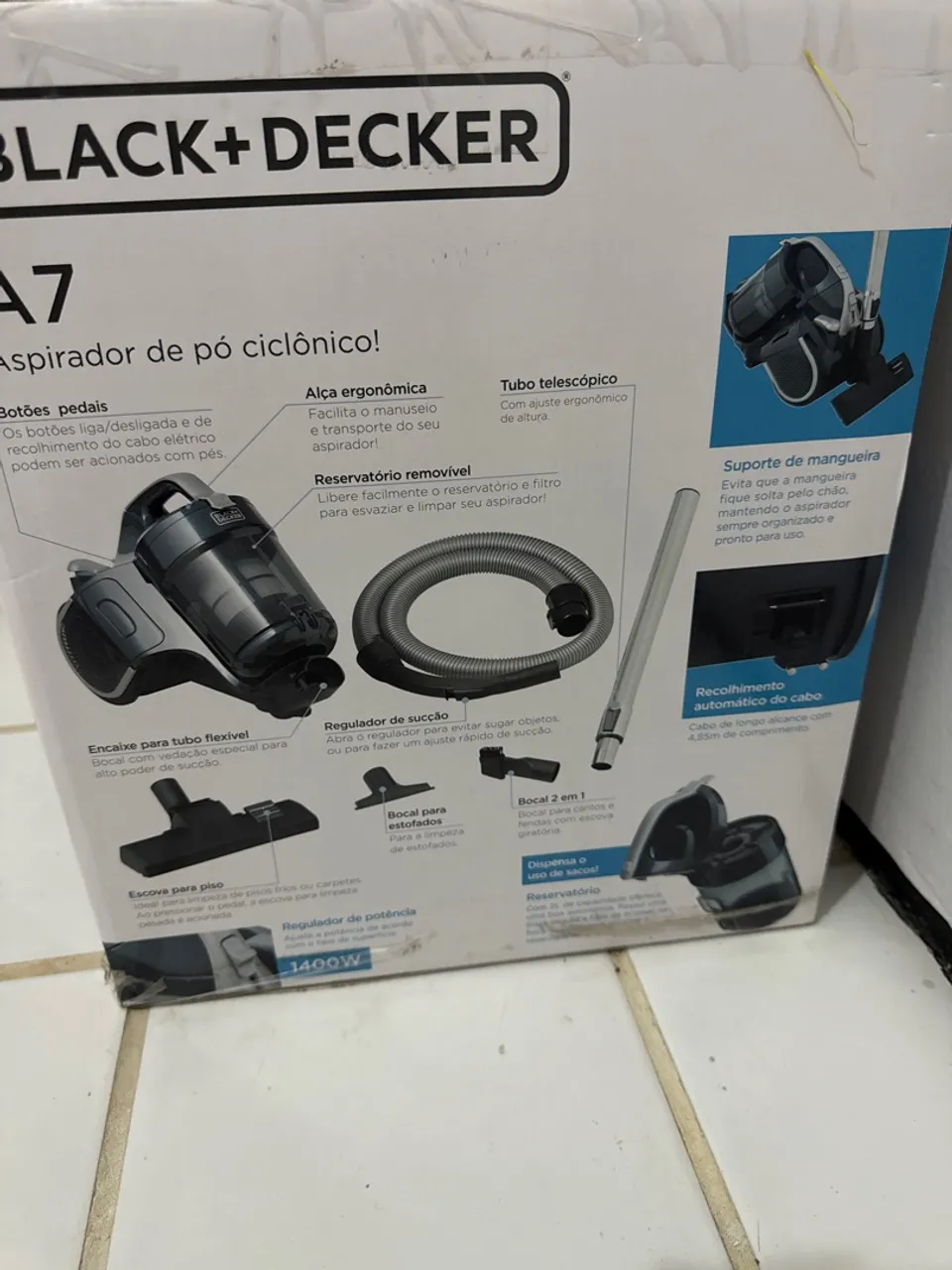 Aspirador de Pó Ciclônico Black+Decker A7 1400W
