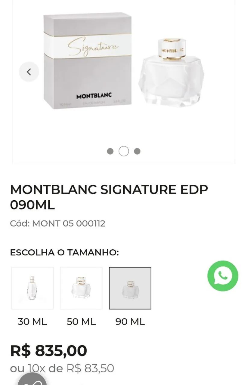 Perfume Feminino Signature Montblanc Eau de Parfum 90ml - Foto 3