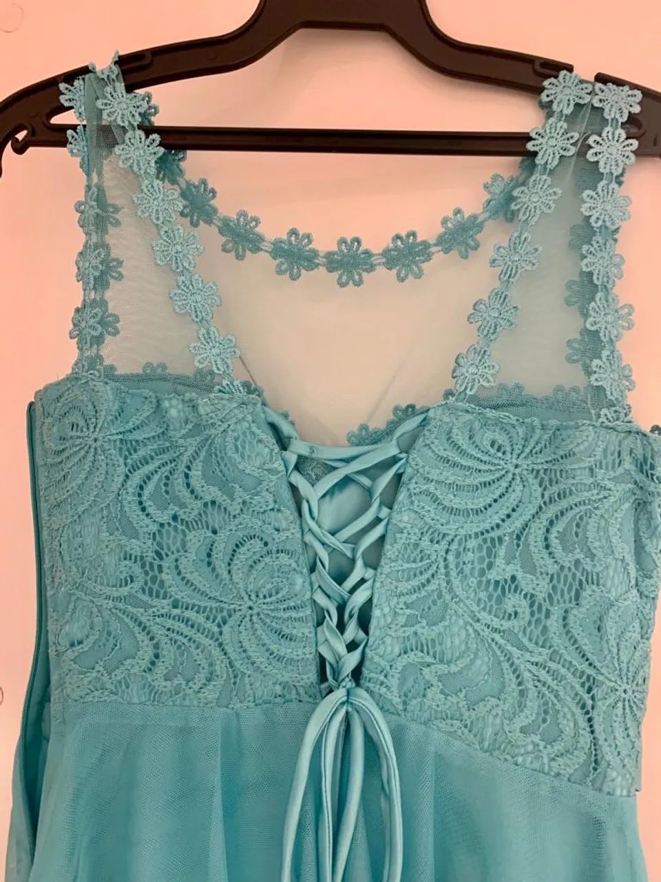 Vestido de renda azul turquesa - Foto 3