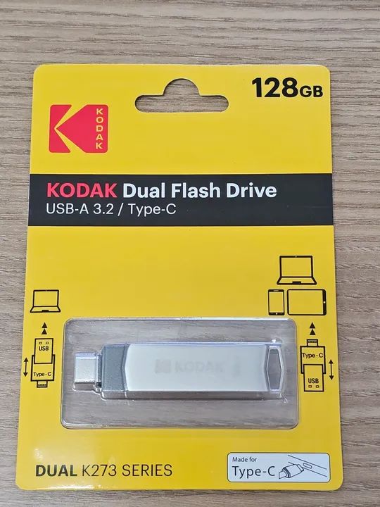 Pen Drive Kodak Dual Flash Drive 128GB USB-A 3.2 / Tipo-C
