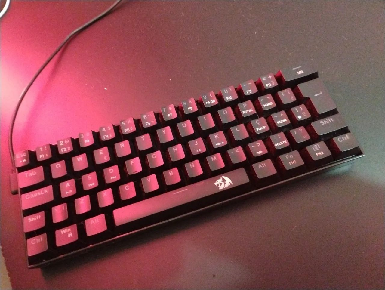 Teclado Mecanico Redragon Lakshmi, Rainbow, ABNT2, 60%  Switch Blue