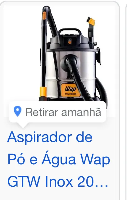 Aspirador de Pó e Água WAP GTW Inox 20