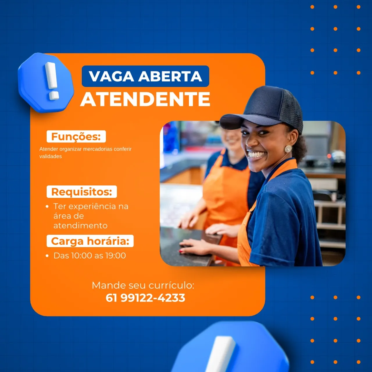 Vaga para atendente de loja