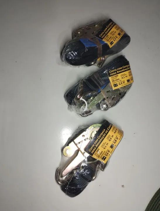 Cintas de Amarração com Catraca - 25mm - 4,1m - 4,6m - Foto 3