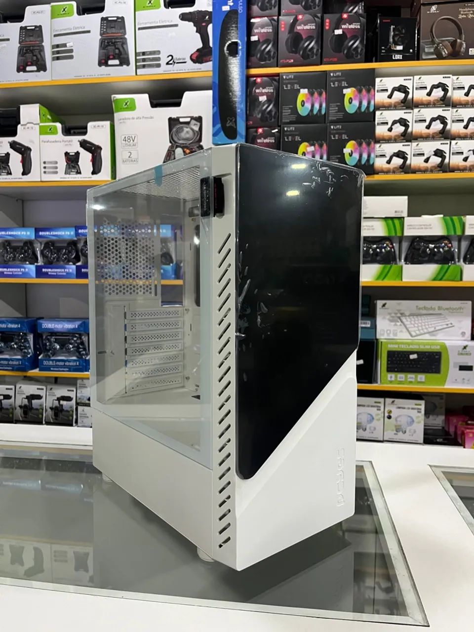 Gabinete Gamer White Ghost Lateral em Vidro 