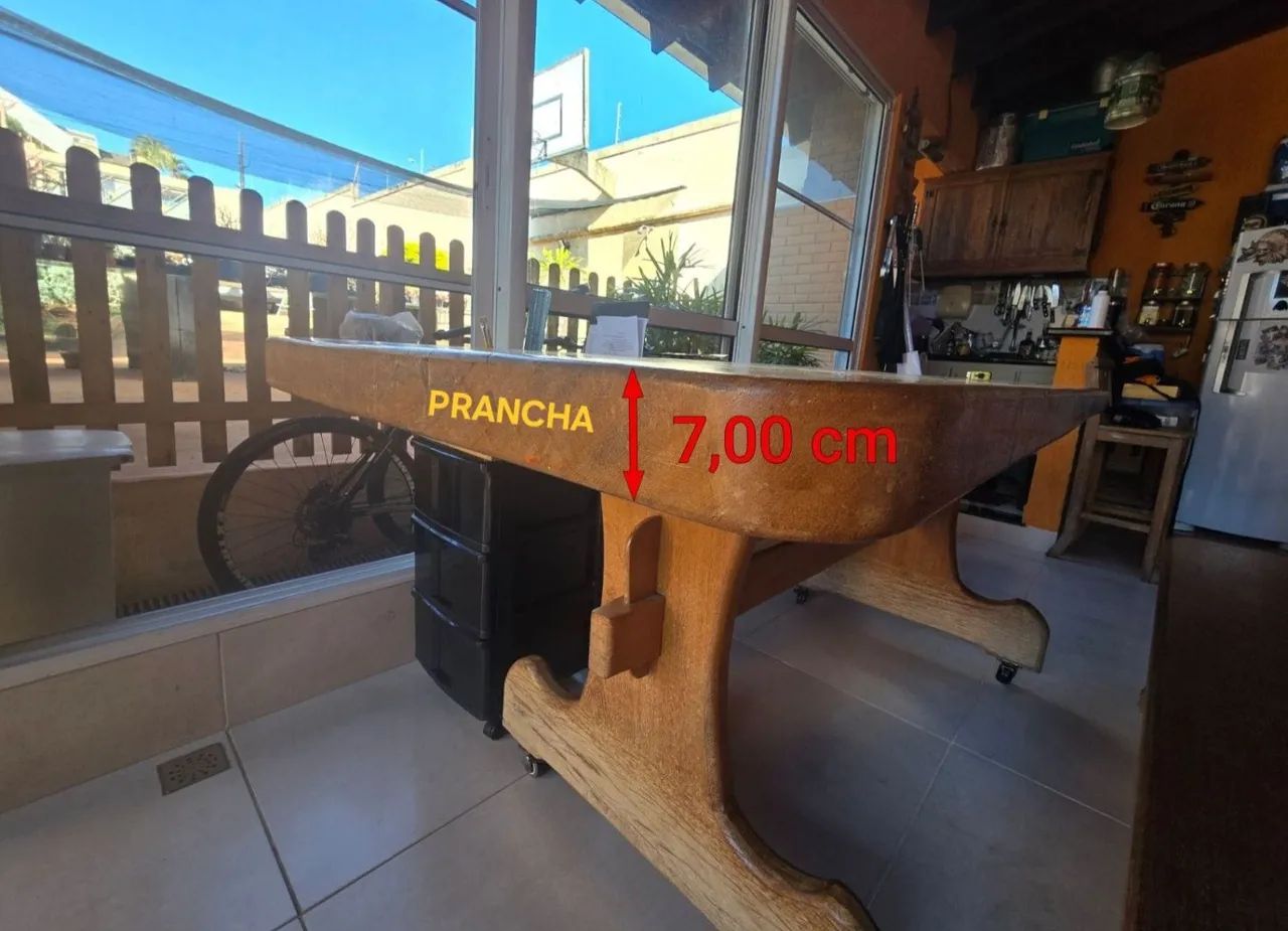 Mesa de Jantar de Madeira Rústica com Banco - Foto 5