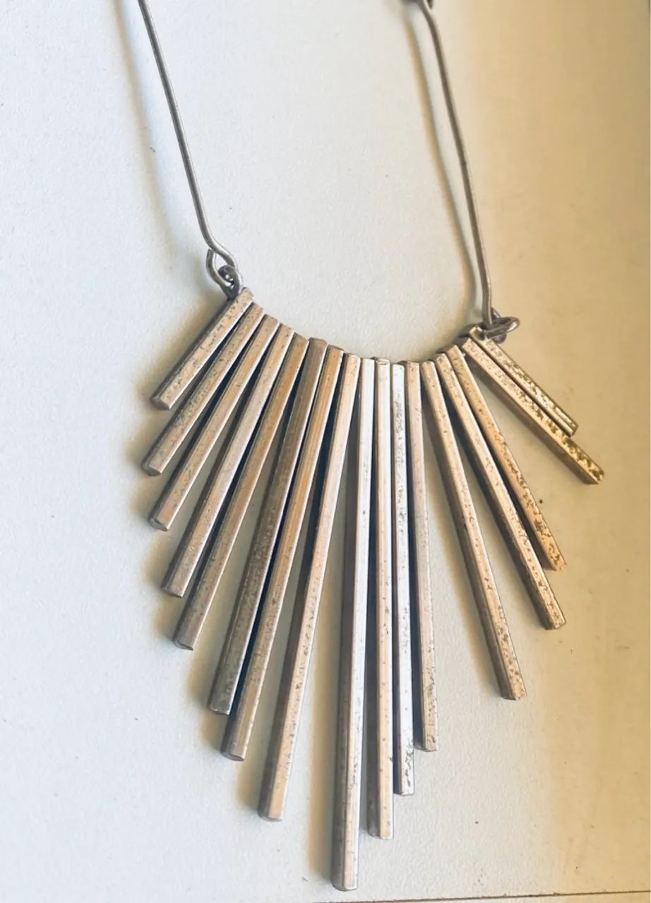 Colar Franjas Prata. Boho Style.