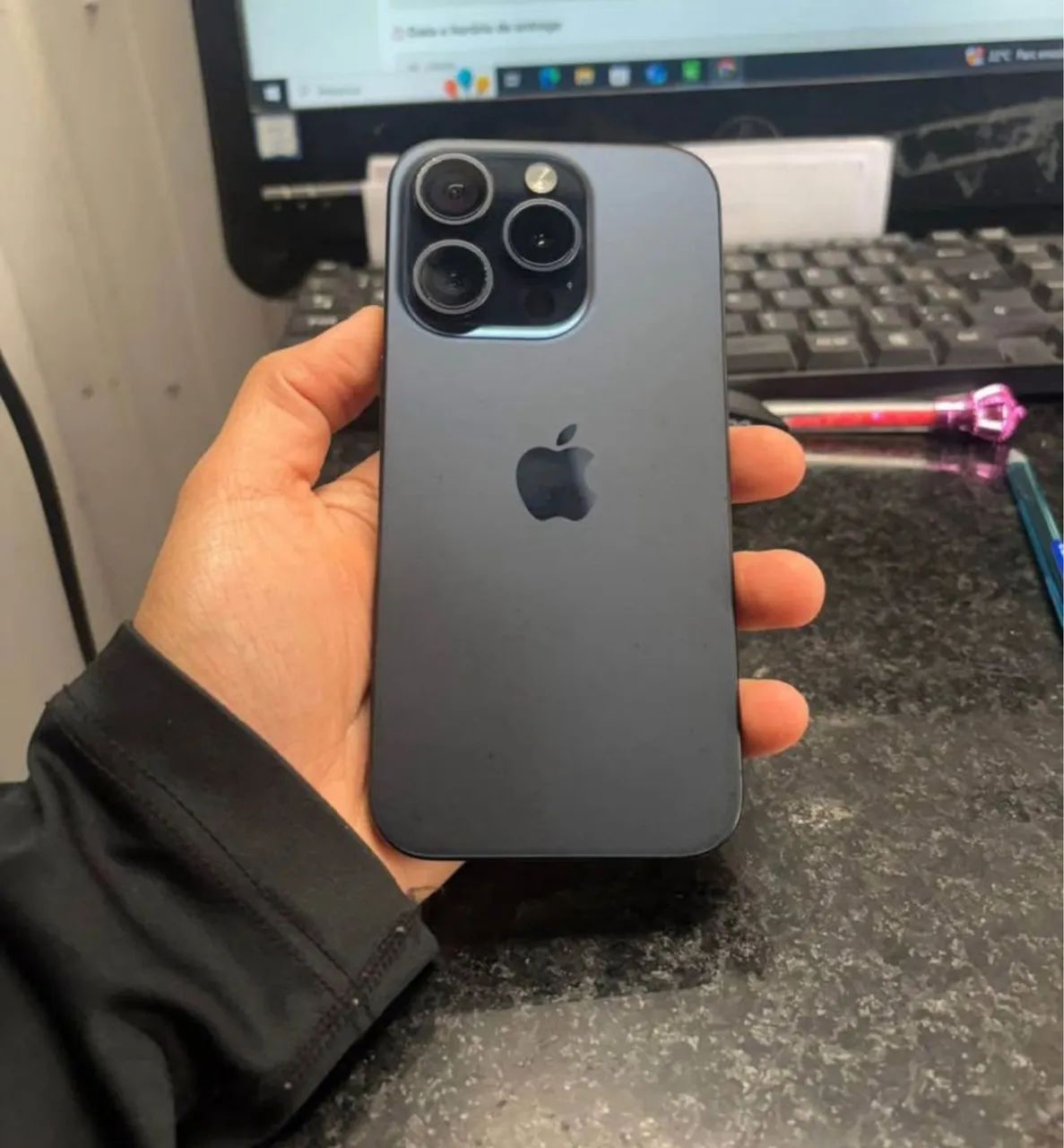 iPhone 15 pro azul 128gb caixa e nota fiscal 