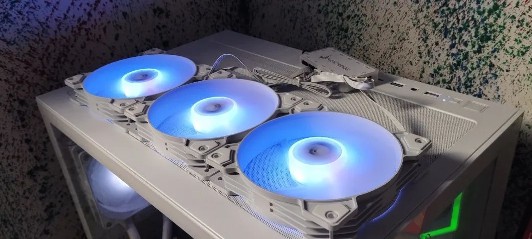 3 Fans / ventoinhas Argb com controladora da rise mode - kit - Peças de ...