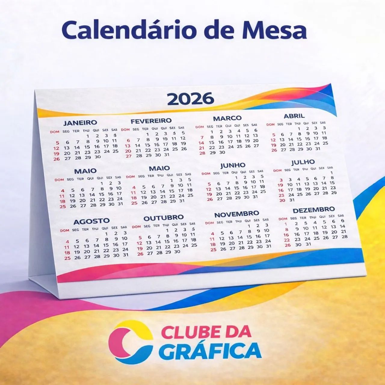 Calendário de Mesa 2026