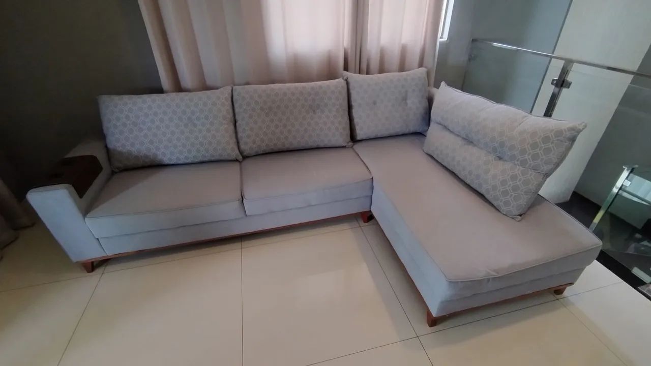 Sofá de Linho Grande com Chaise - 2,90m x 1,80m - Foto 3
