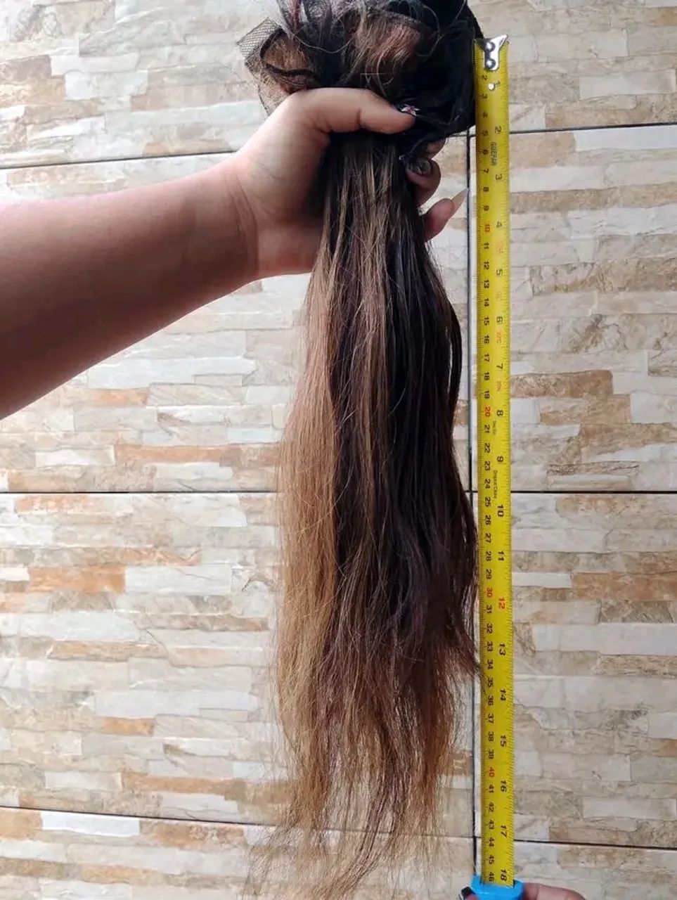 Cabelo Humano Moreno Iluminado 