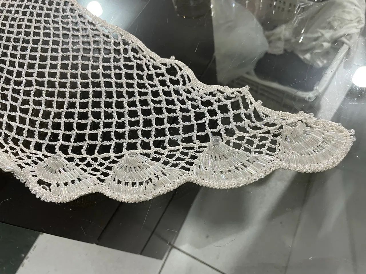 Xale Branco com Pedraria  - Foto 3