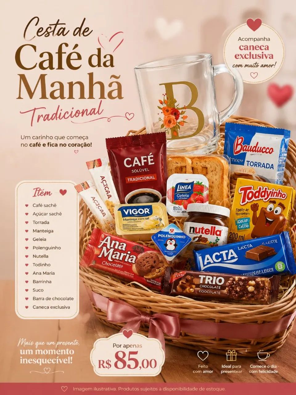 Cesta de café da manhã  - Foto 4