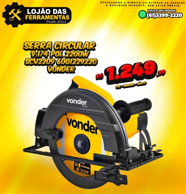 Serra Circular 9.1/4 Pol 2200w SCV2209 6001229220 Vonder