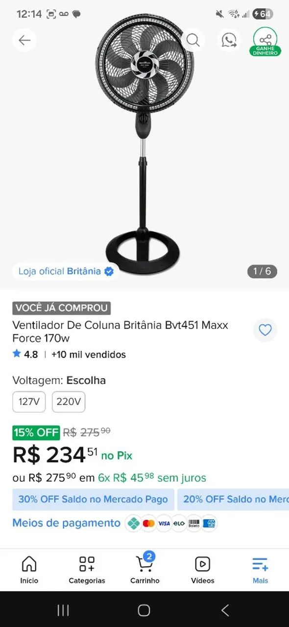 Ventilador Britânia