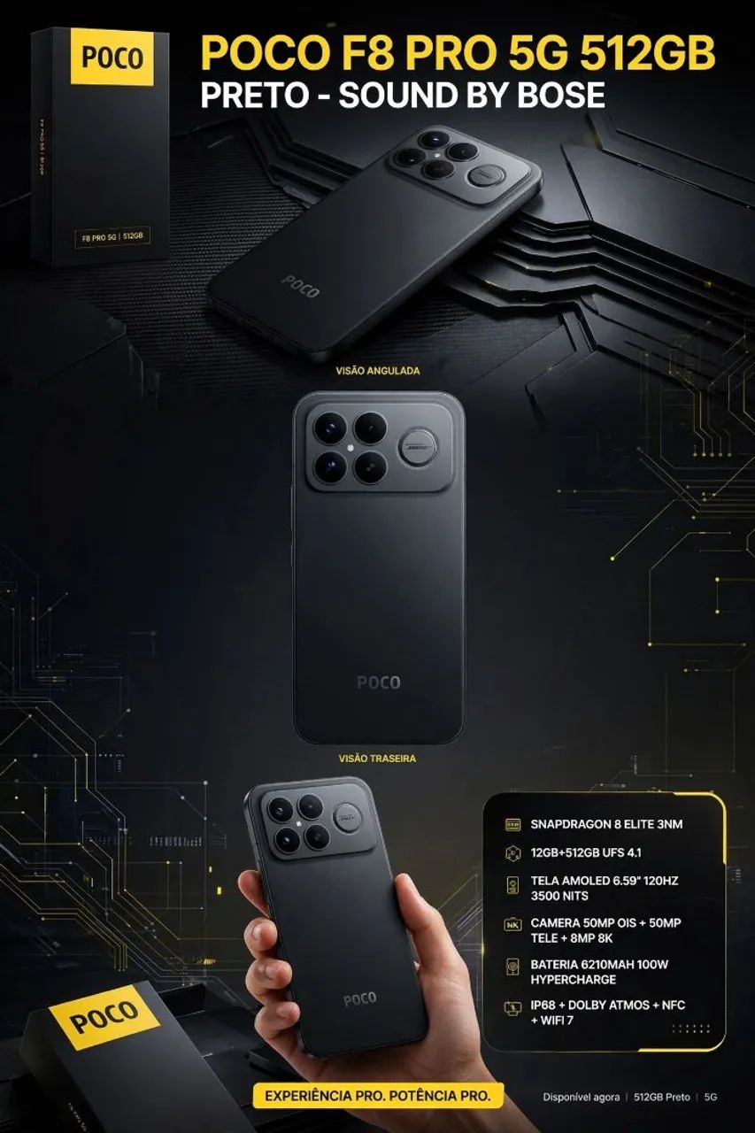 POCO F8 PRÓ 5G 512GB 12+6 RAM/LACRADO 