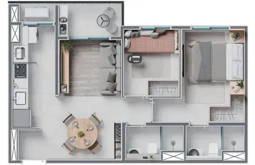 PLANTA 51m²