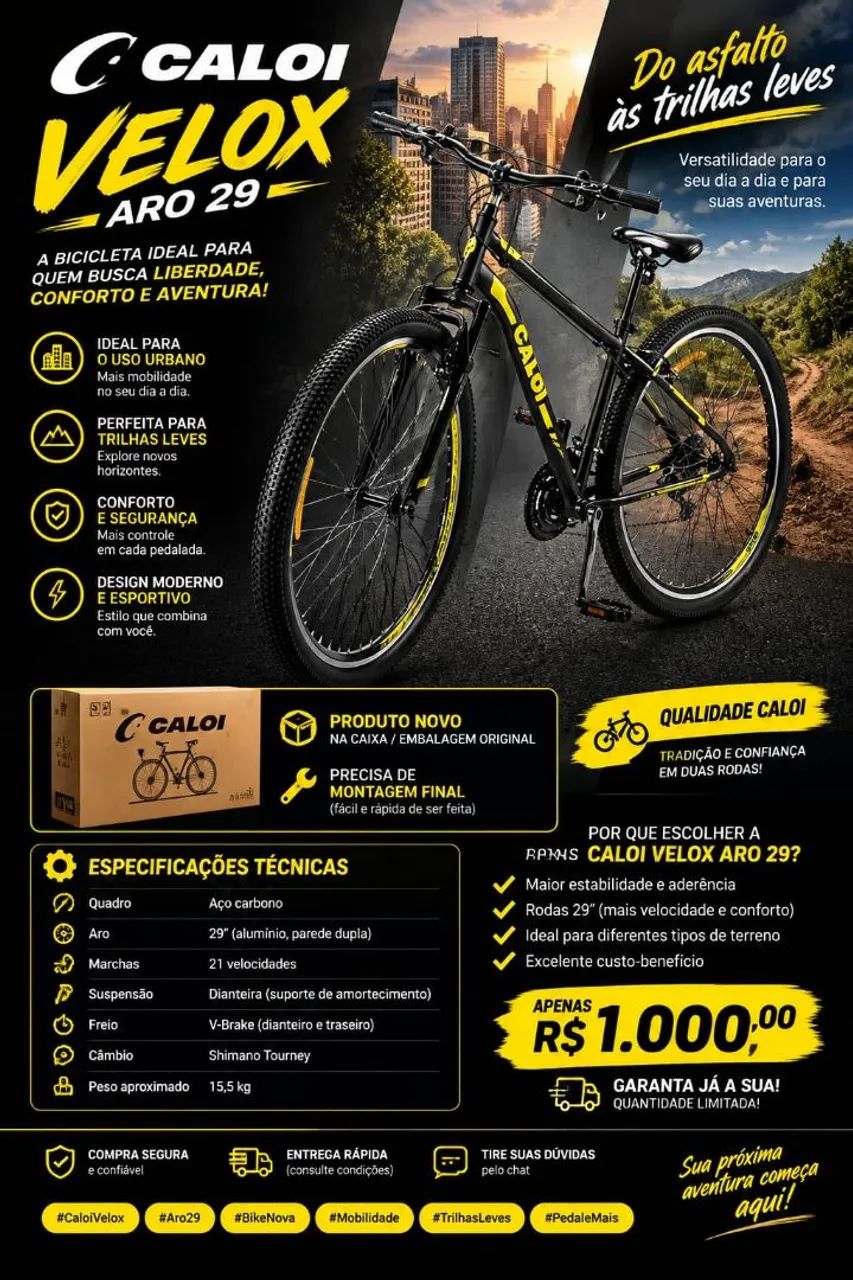 Bicicleta caloi aro 29 