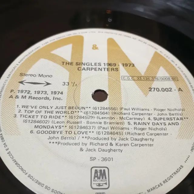 LP Vinil Carpenters - The Singles 1969-1973 - Foto 2
