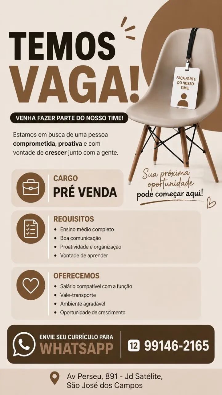 OPORTUNIDADE DE EMPREGO