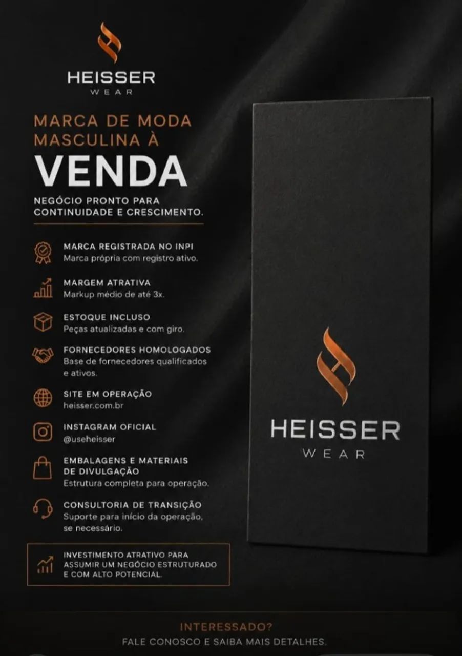 Venda Empresa de Moda Masculina