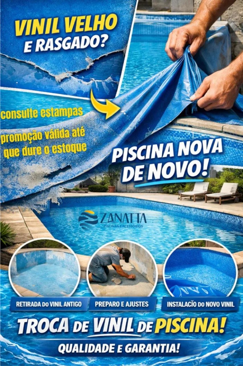 Troca de vinil para piscina