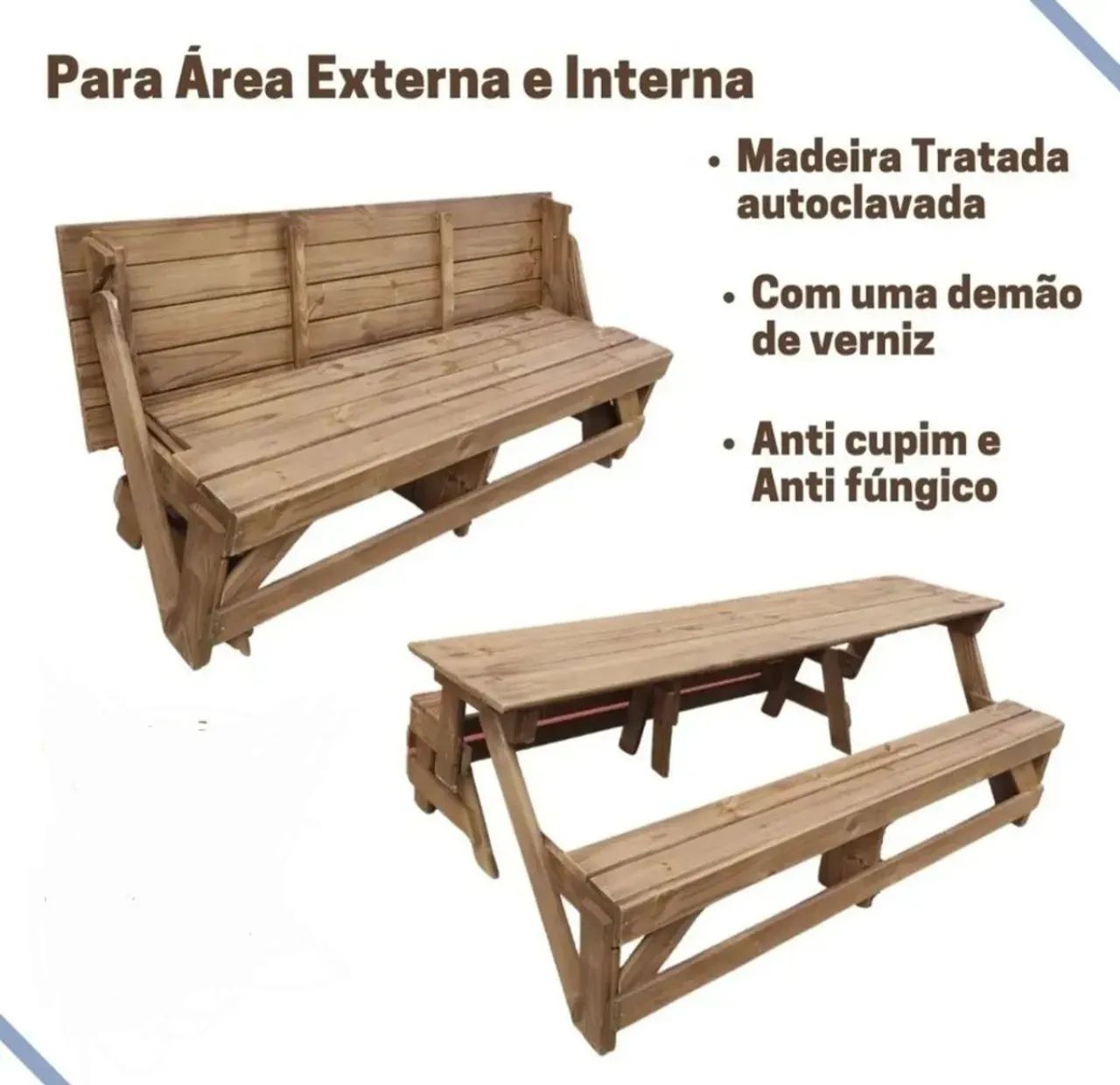 Mesa banco de madeira  - Foto 4
