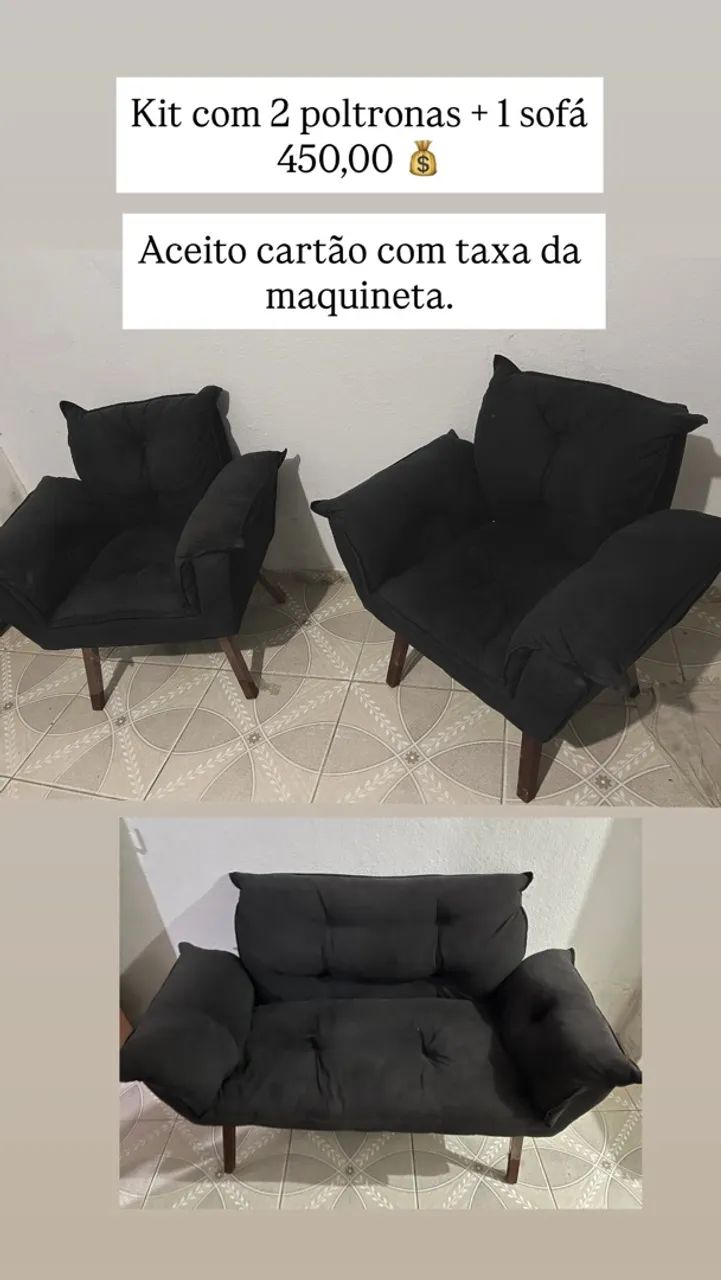 Kit 2 poltronas + sofá 