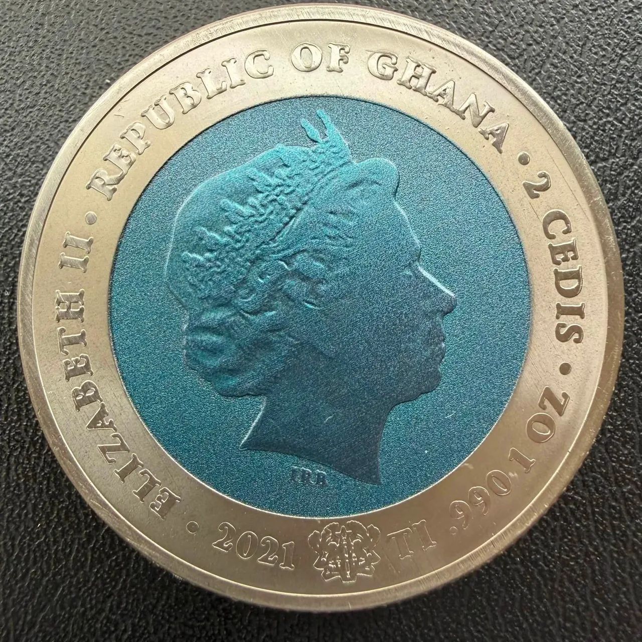 Moeda 2 Cedis 2021 1 Oz Titânio - Albert Einstein - Gana ? - - Foto 2