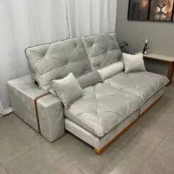 Sofá retrátil e reclinável Isabella 2.5m molas ensacadas várias cores / frete grátis  - Foto 3