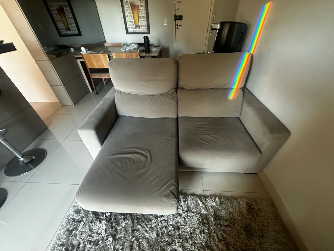 Sofá 2 lugares com assento retrátil cinza  - Foto 2