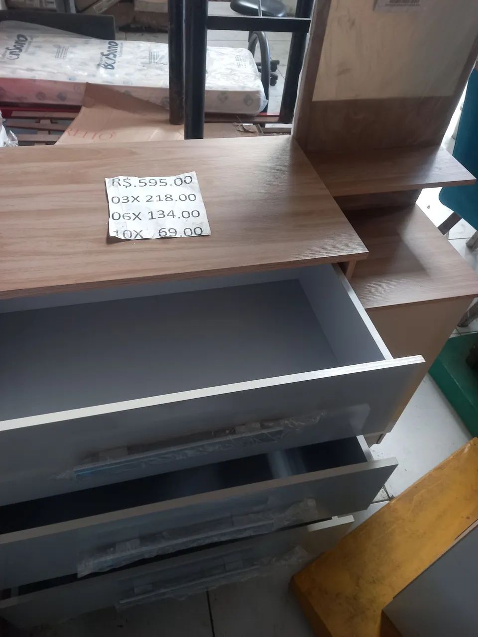 Cômoda com penteadeira 100%MDF oferta R$ 490.00 multi coisas móveis WhatsApp *  - Foto 3