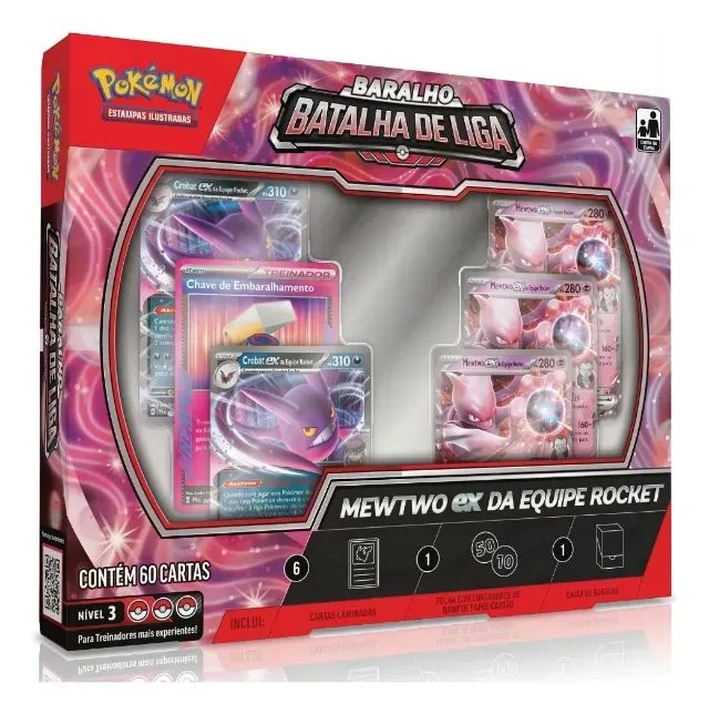 Cartas Pokémon Batalha Mewtwo Ex Equipe Rocket 60 Un Copag