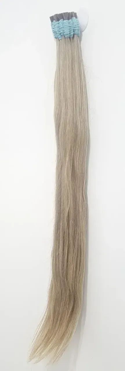 Cabelo Humano Loiro Mesclado Cinza 70 Cm - Foto 2
