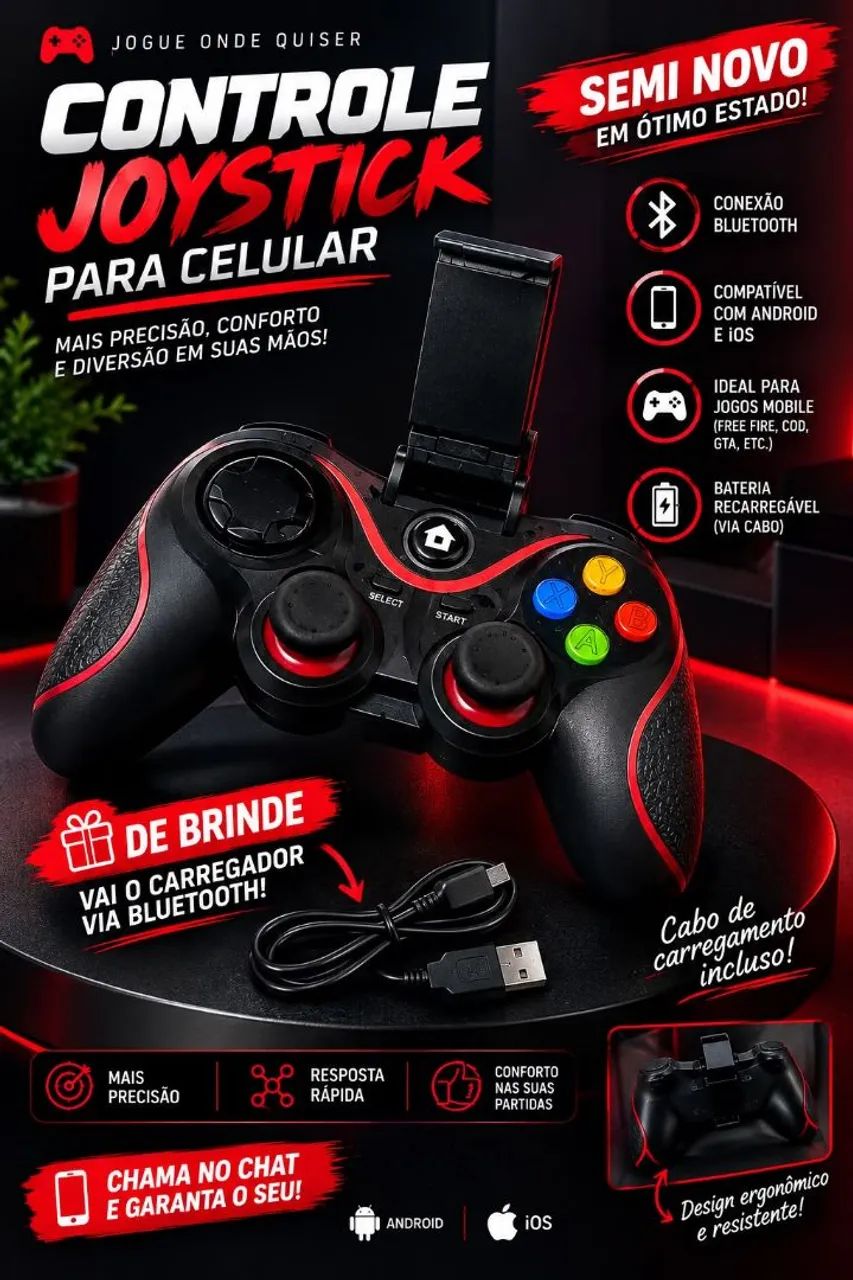 Controle para jogos , teclado e mouse e suporte para celular  - Foto 2