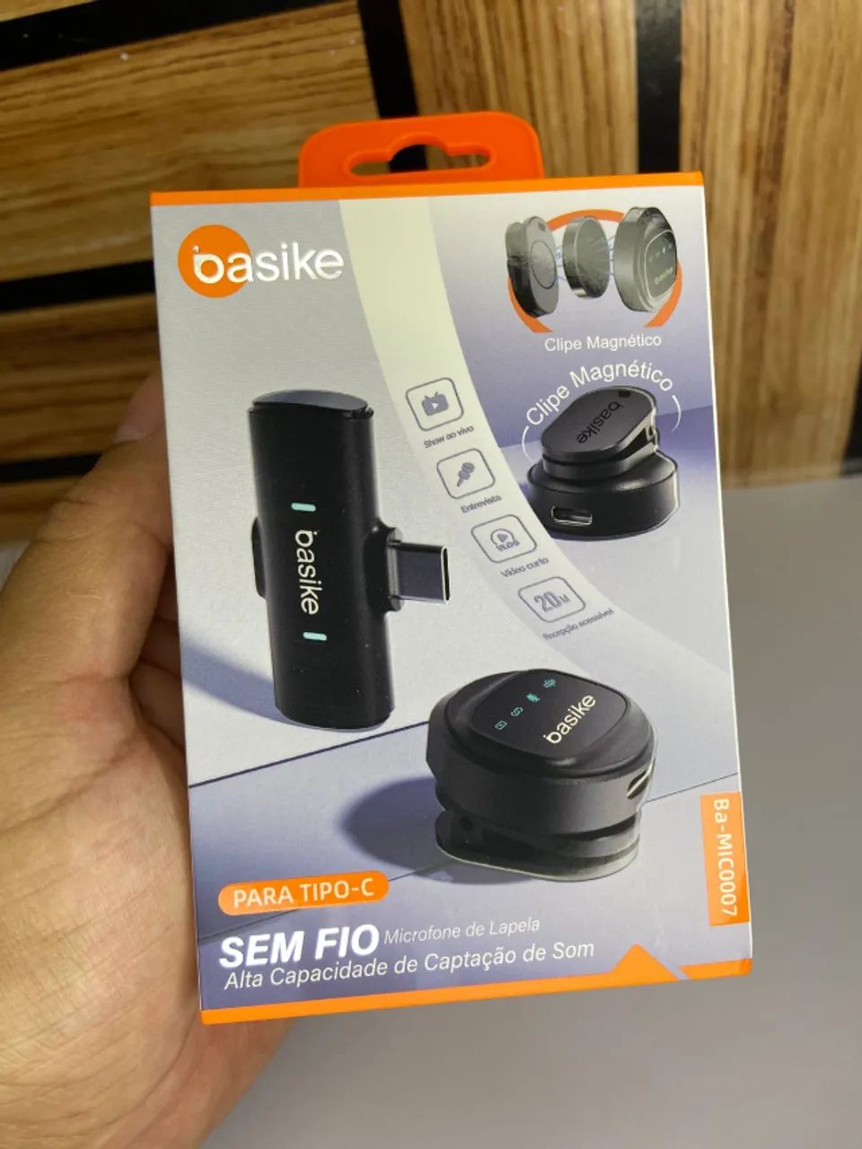 Microfone de Lapela Sem Fio Tipo C BASIKE Ba-MIC0007 an10