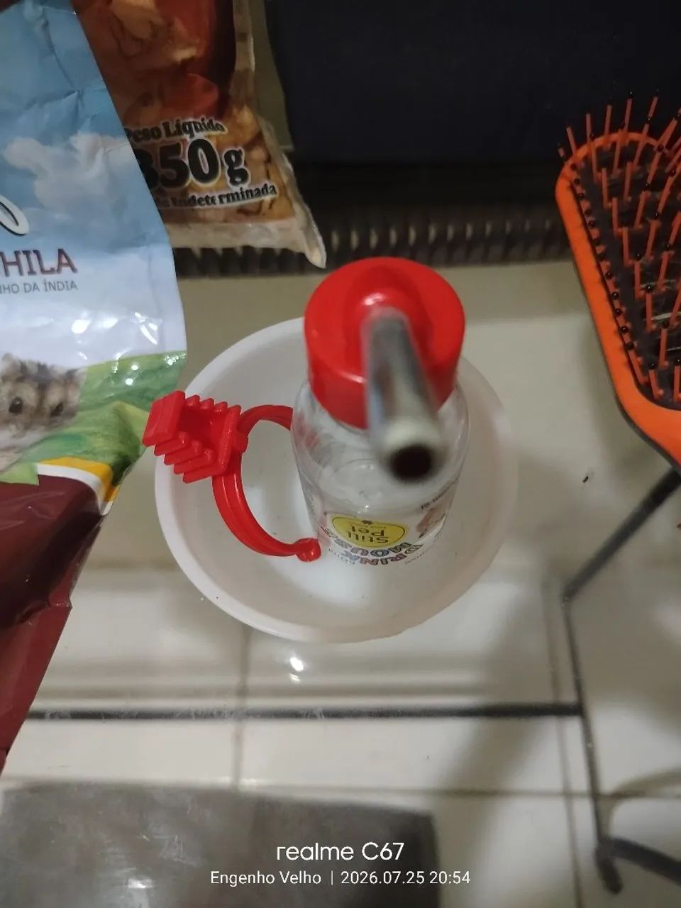 VENDE-SE HAMSTER + PÓ DE BANHO + GAIOLA + RODINHA (BRINQUEDO) + RAÇÃO + POTINHO DE COMIDA - Foto 4