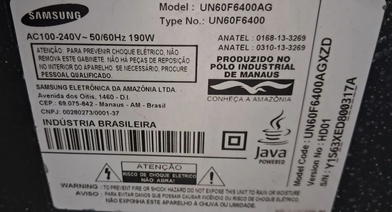 Tv Sansung 60polegadas com defeito na placa - Foto 2