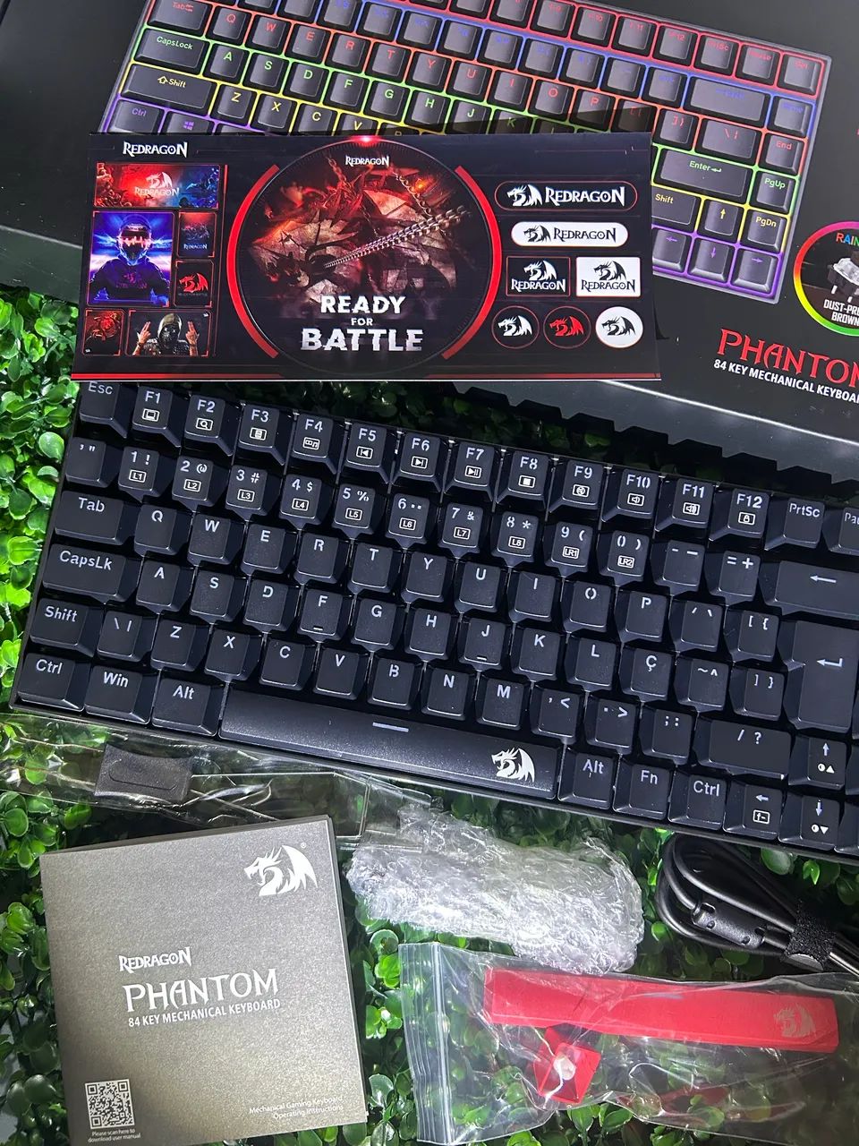 Teclado Mecânico Redragon Phantom 75% Preto ? Switch Brown / LED Rainbow
