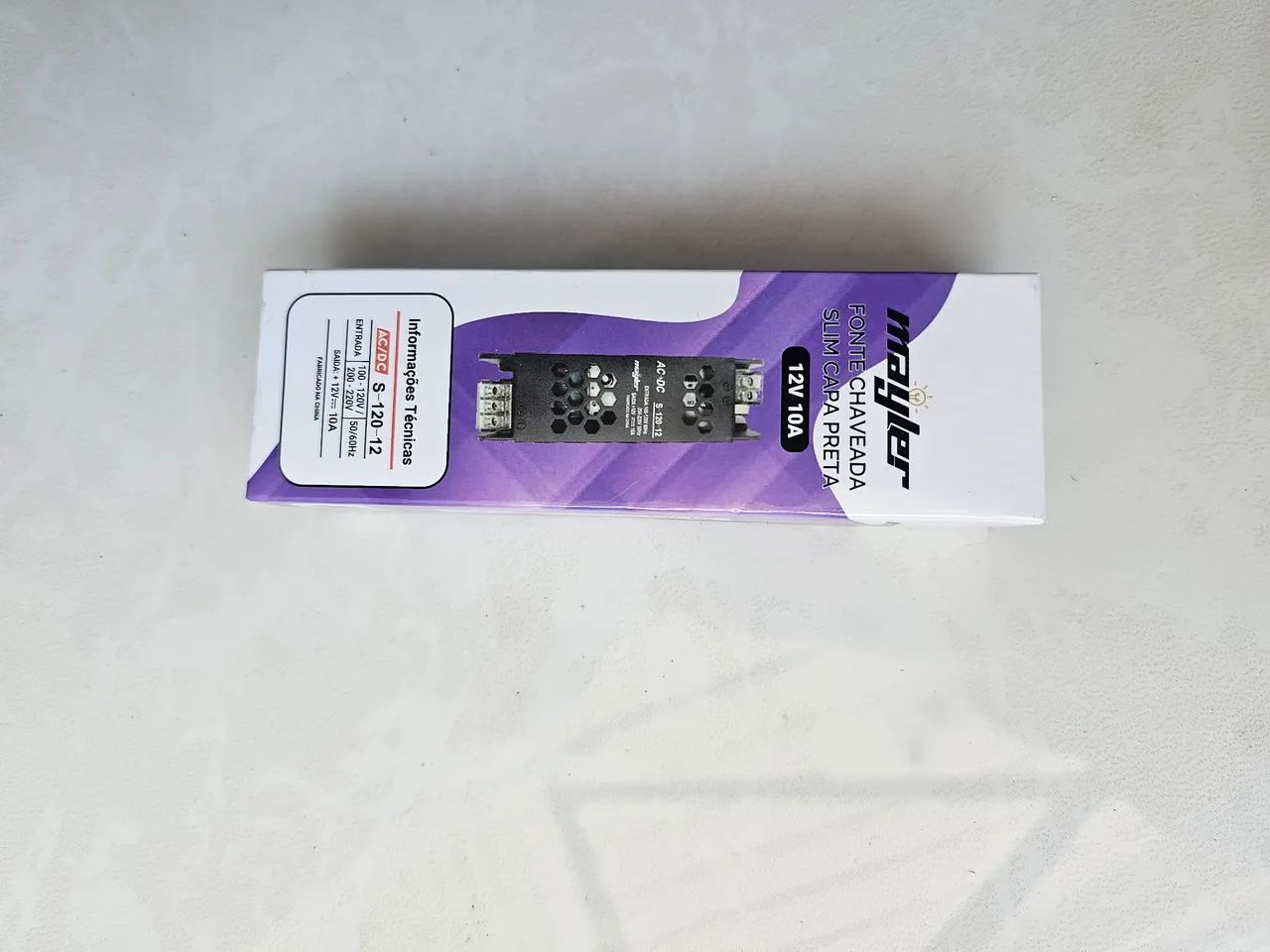 Fonte Driver Slim Fita Led 10a 12v Retangular
