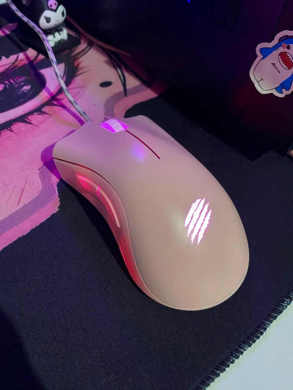 MOUSE GAMER ROSA COM FIO - Foto 2