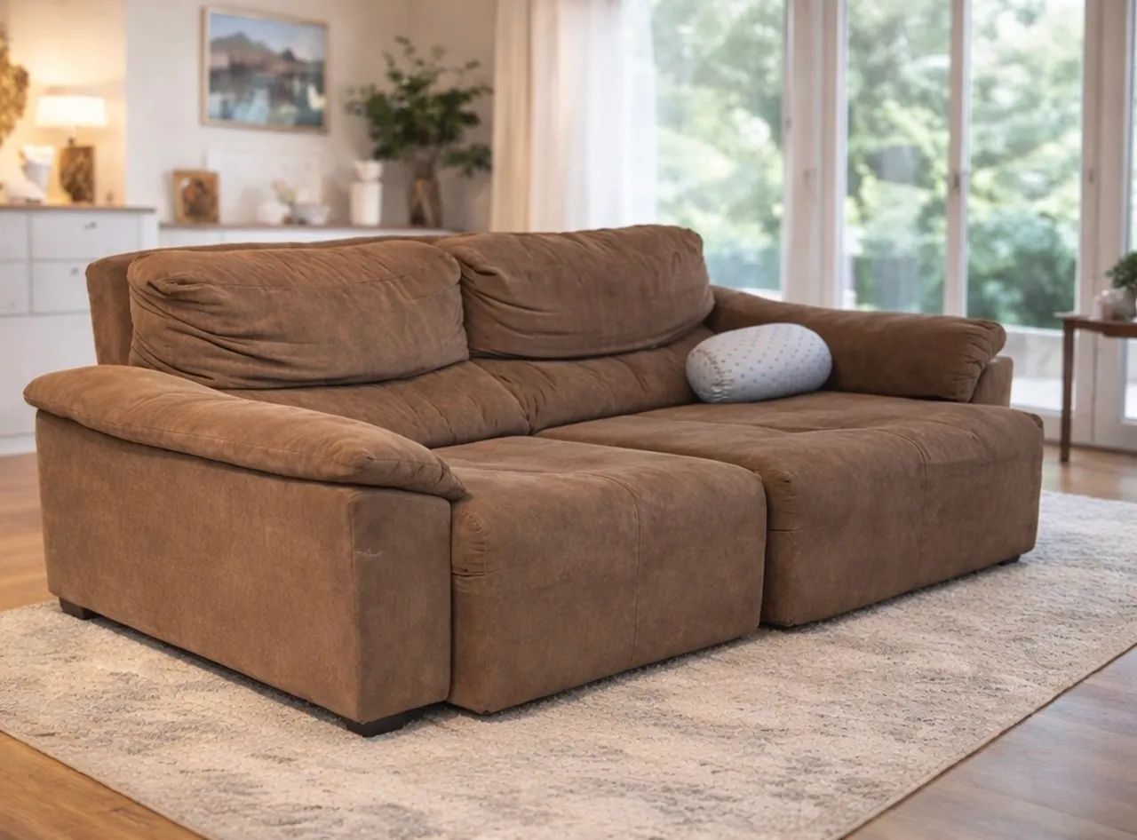 Sofá Retrátil Marrom 2 lugares