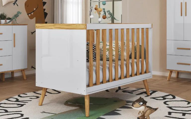 Berço vira Cama Americano Sky, 100% MDF (Novo)