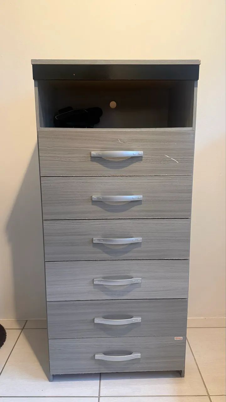 Cômoda 6 gavetas com nicho aberto