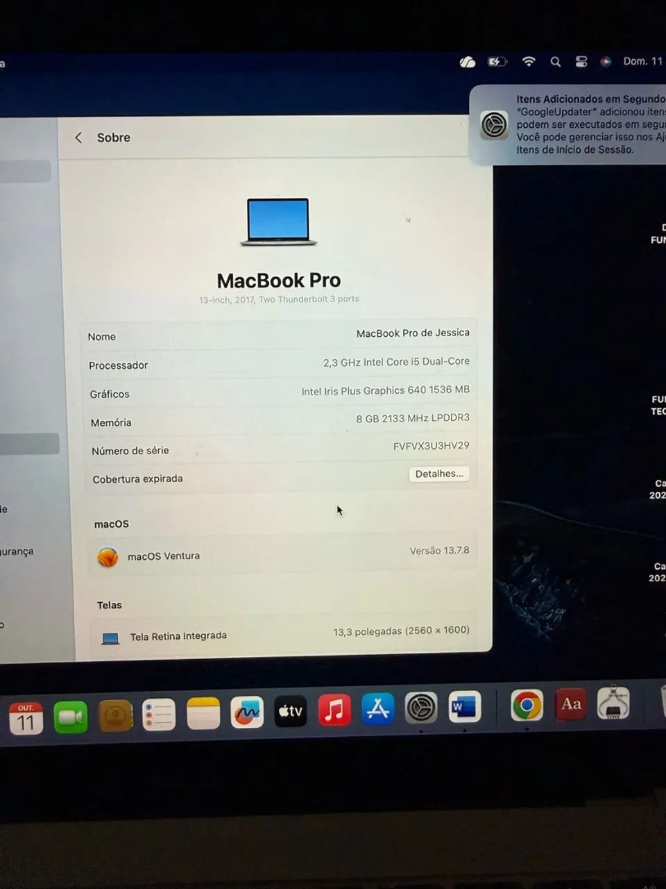 Vendo MacBook Pro de 13 polegadas (modelo 2017, duas portas Thunderbolt 3)  - Foto 3