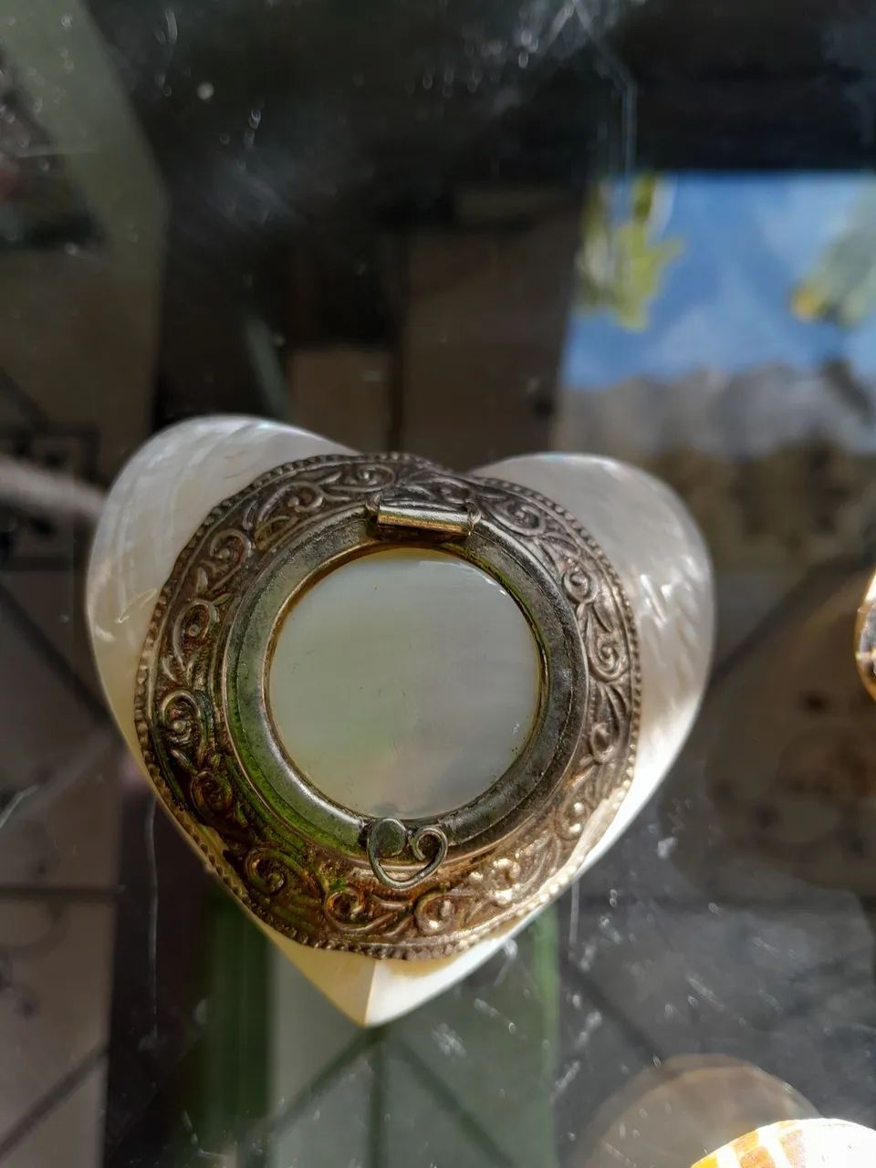 Porta joias antigos feitos de concha e prata