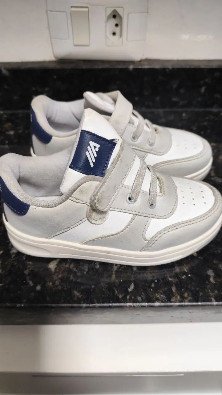 Tênis infantil Ace , branco e azul