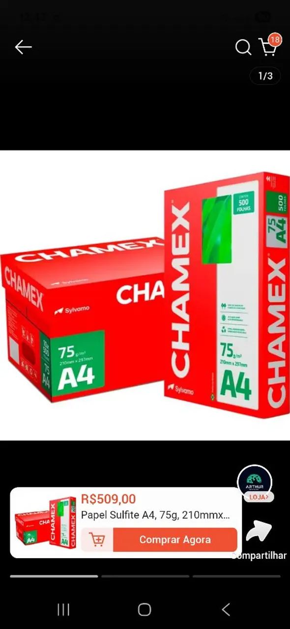 Resma chamex 500 folhas - Foto 3
