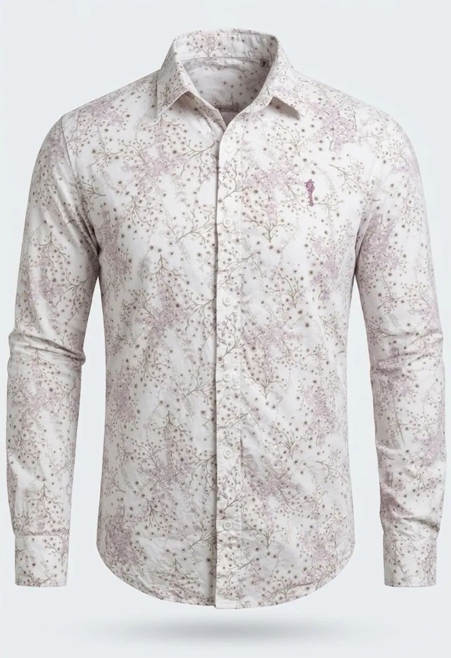 Camisa Social Manga Longa Estampada Z-O
